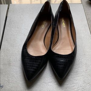 Leather faux alligator skin flats- NINE WEST
